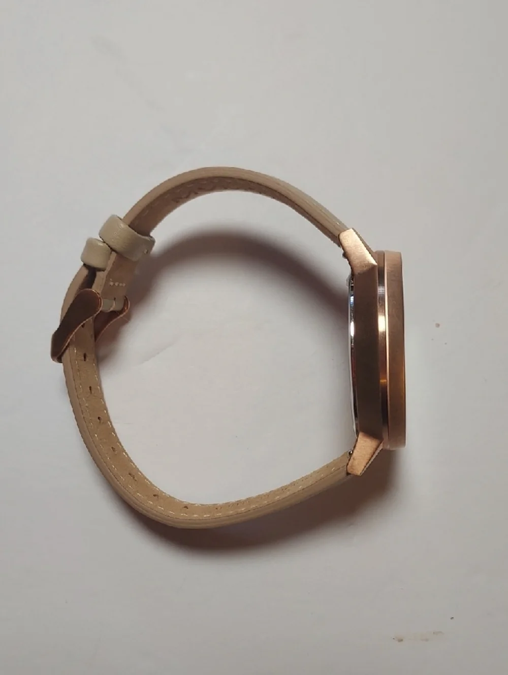 MVMT Rose gold Watch With Beige Leather Strap Chronograph Watch
